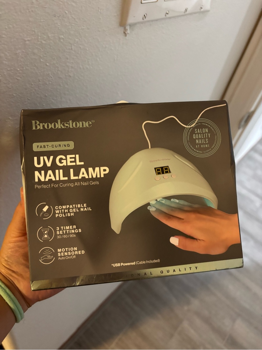 Brookstone White UV Gel Nail Lamp with Digital Timer Display